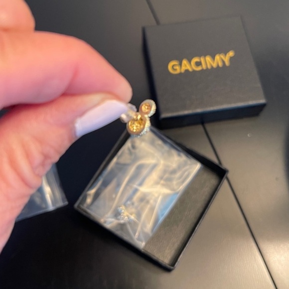 Earrings- crystal mouse on gold tone by Gacimy NIB - Picture 3 of 5